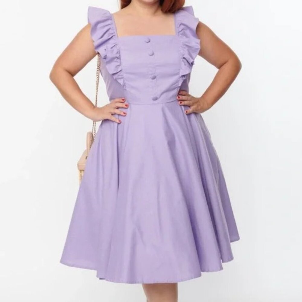 Unique Vintage Lavender Midi Dress